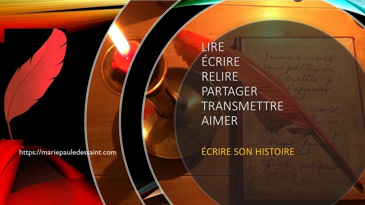 Écrire, relire et réécrire sa vie avant d'en ouvrir un nouveau chapitre. Coaching d'écriture par Marie-Paule Dessaint, auteure, conférencière et biographe. J'écris pour vous et avec vous le récit de votre vie